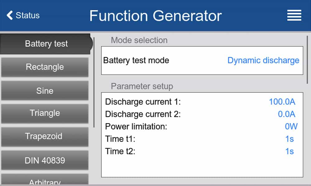ea elektroautomatik grafik function generator dynamic discharge function